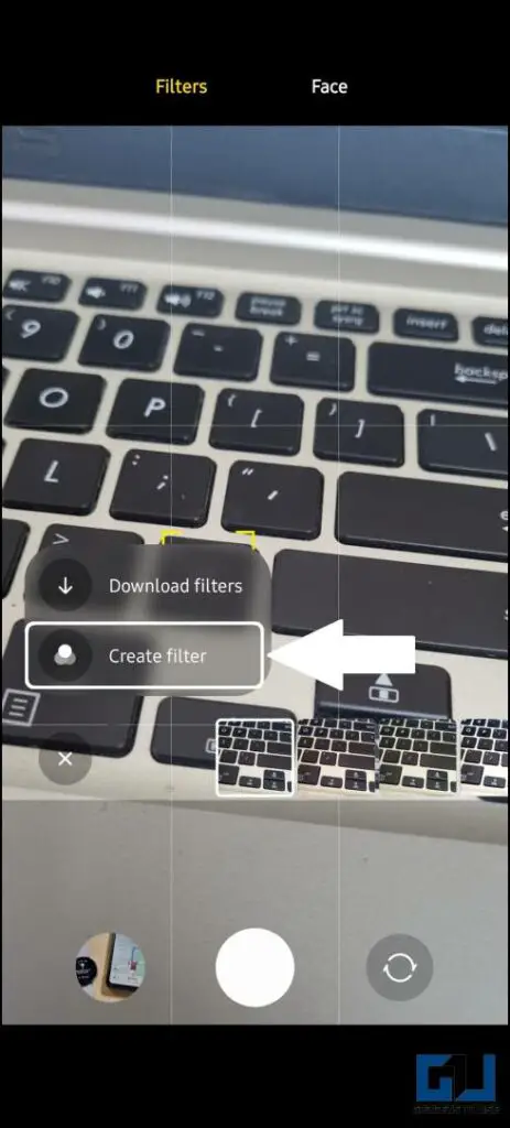create custom camera filter in One UI 5