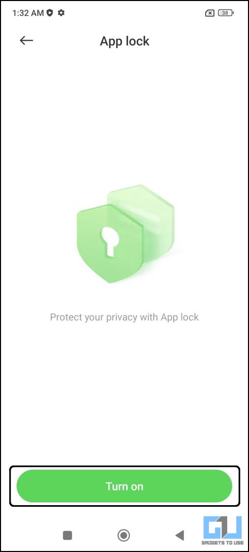 Secure Xiaomi smartphone with app lock