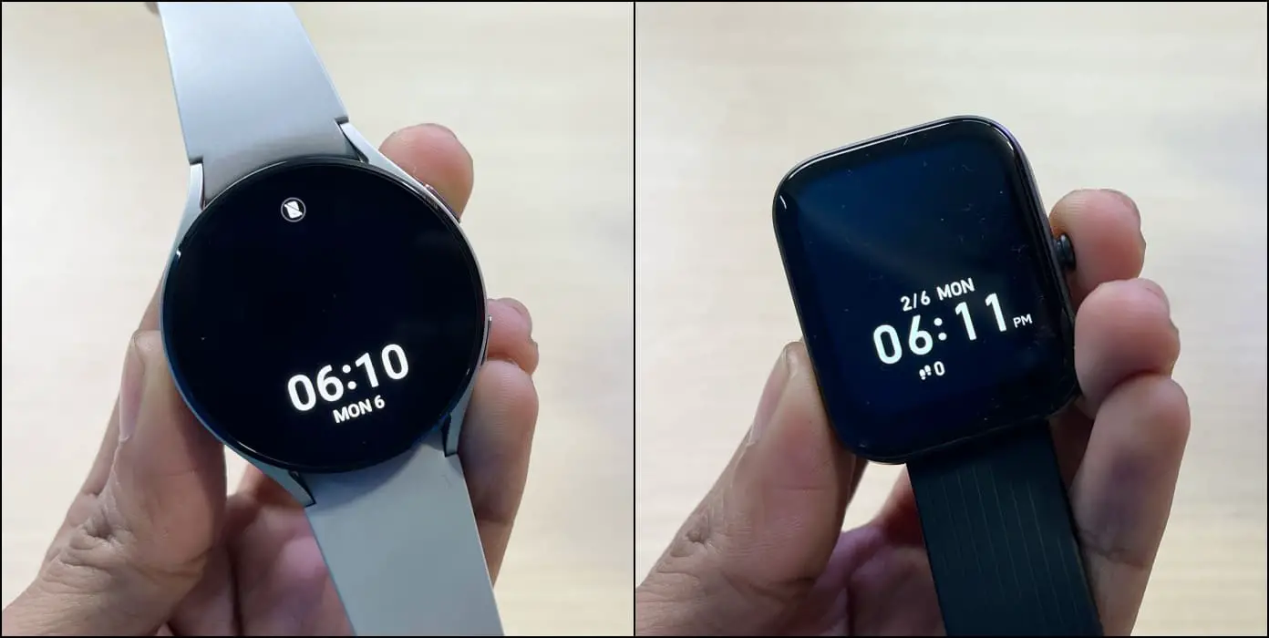 Black Watch Face on AMOLED vs IPS LCD