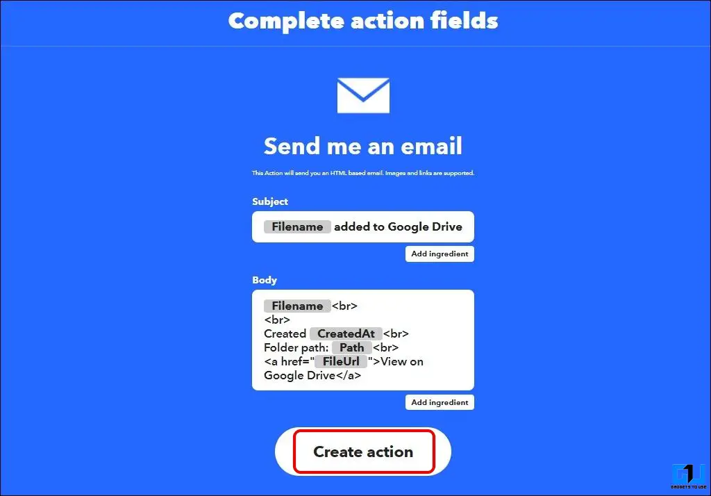 Get Email notification for Google drive file upload