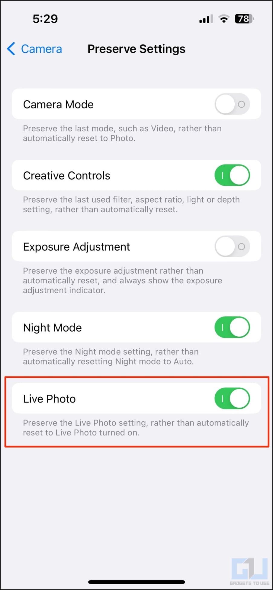 Turn Off Live Photos Permanently