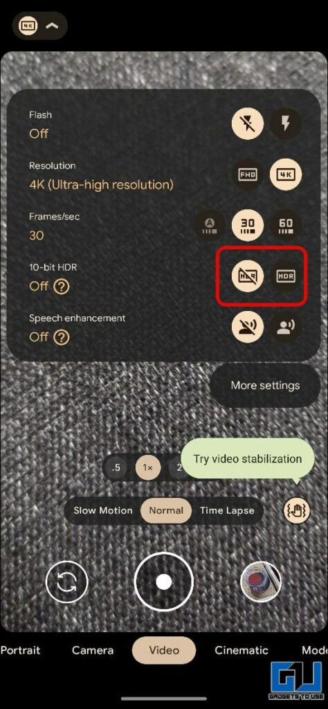 Turn off HDR video in Pixel to fix HDR10+ Video Premiere Pro
