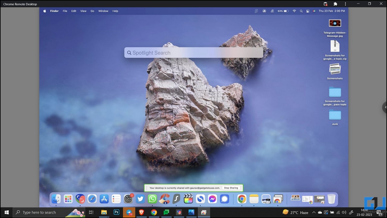 Use iMessage en Windows a través de Chrome Remote Desktop