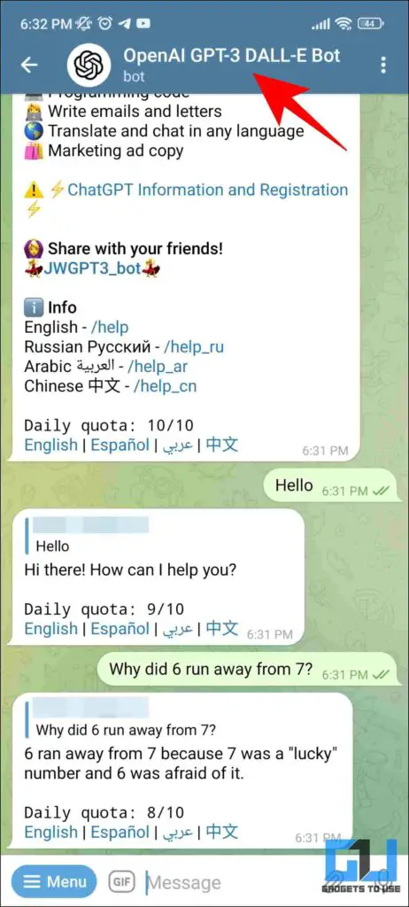 use chatgpt without signup on telegram