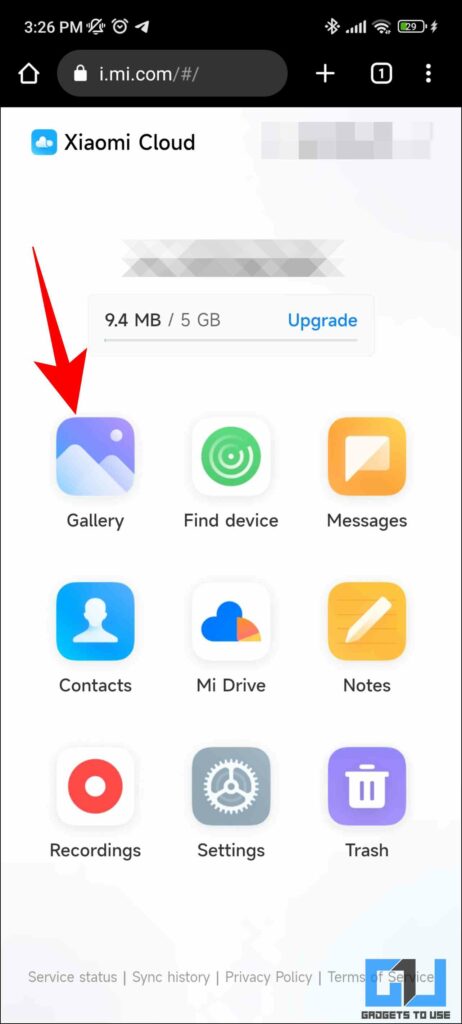 transfer files and photos from mi cloud