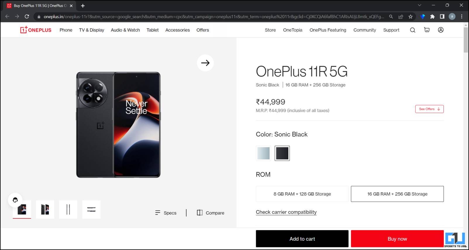 Oferta OnePlus 11R en India