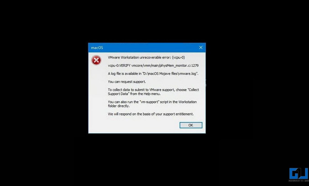Fix Vmware Workstation Unrecoverable Error