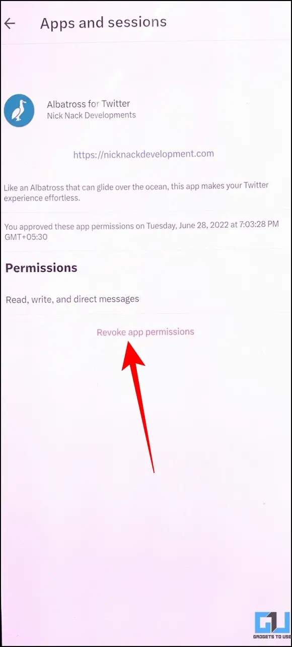 Revoke app permissions to Secure your Twitter Account