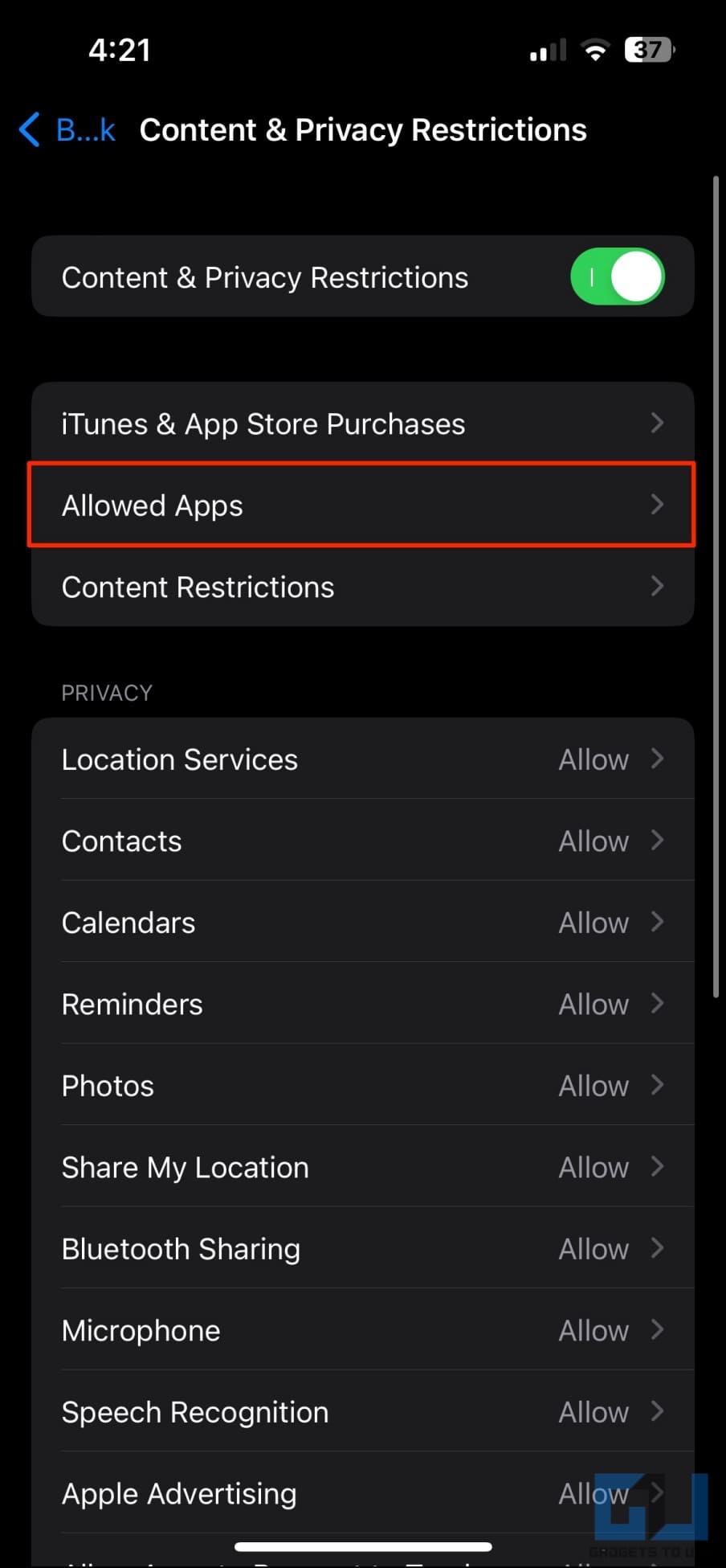 Lock Apps on iPhone Using Content Restriction