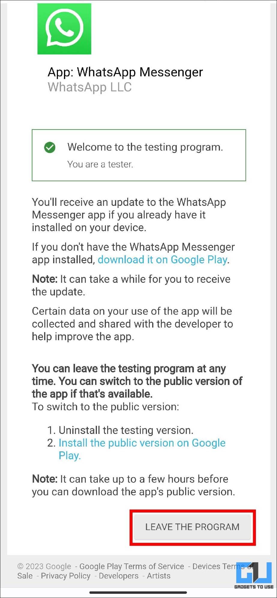 Leave-WhatsApp-Beta-Program to Fix WhatsApp Beta Error