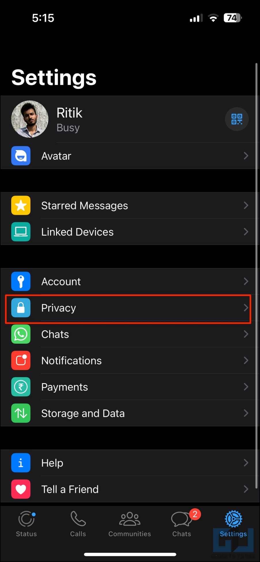 Lock WhatsApp App on iPhone