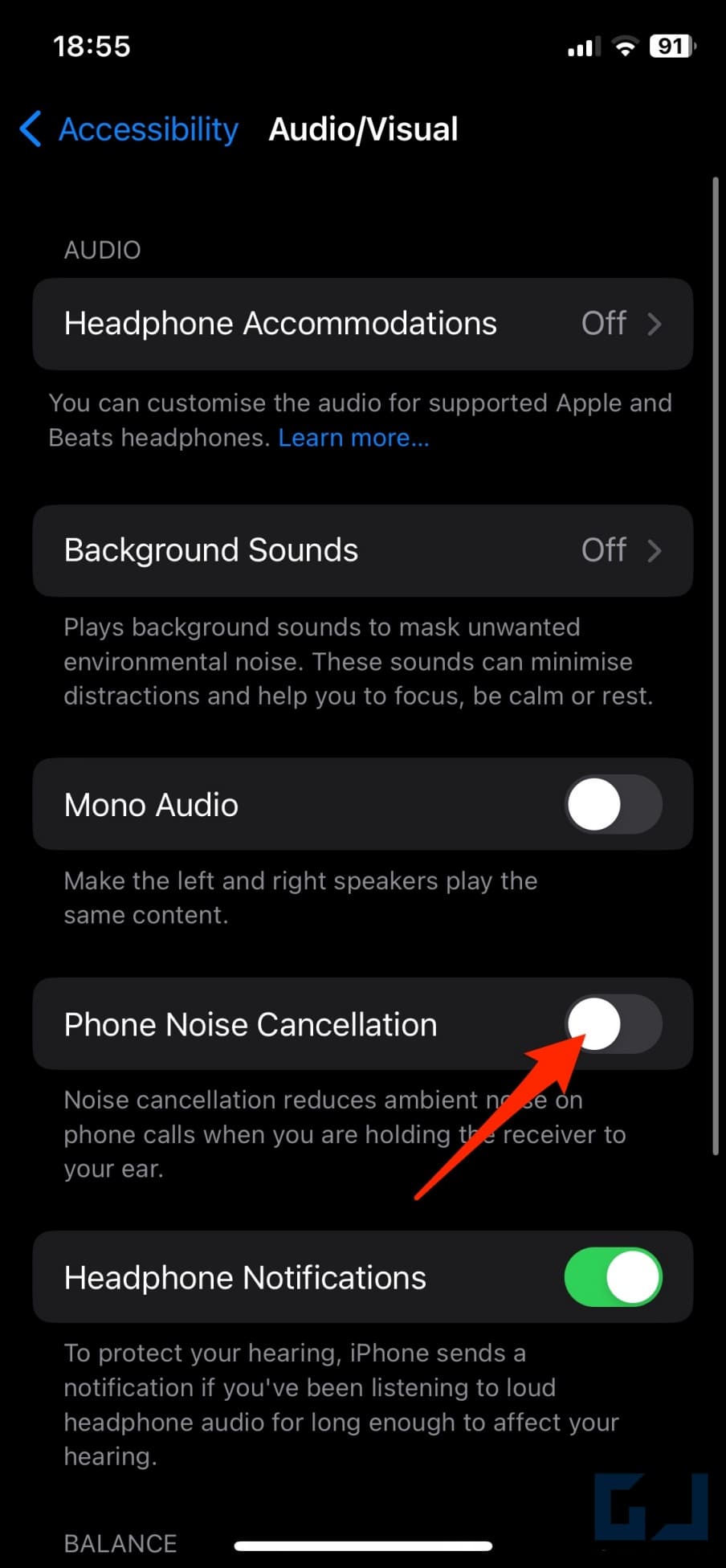 Phone Noise Cancellation on iPhone