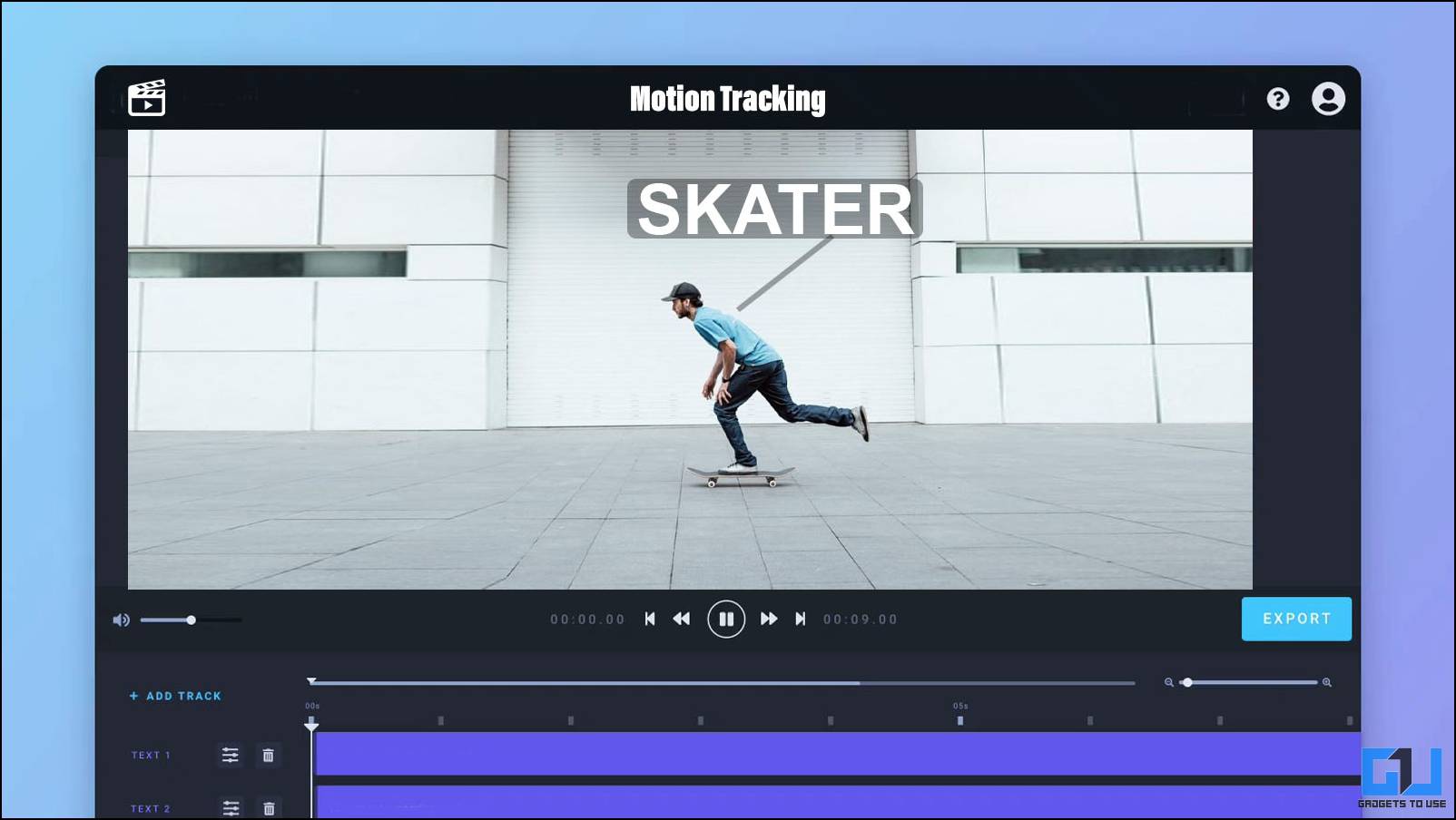 Add Text Motion Tracking in Videos online