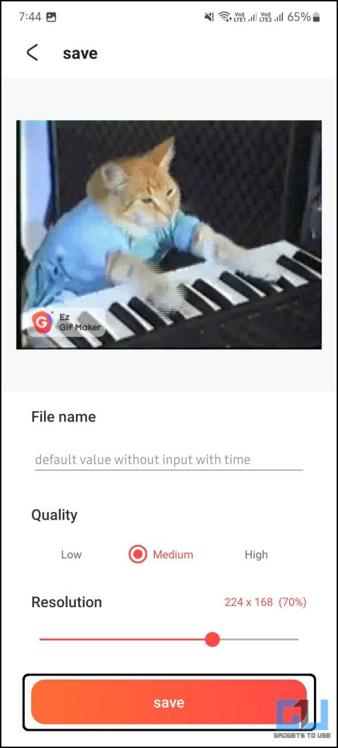 Mejorar la calidad de los GIF