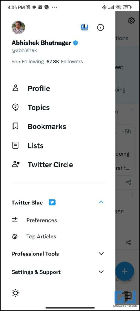 Twitter Blue subscription
