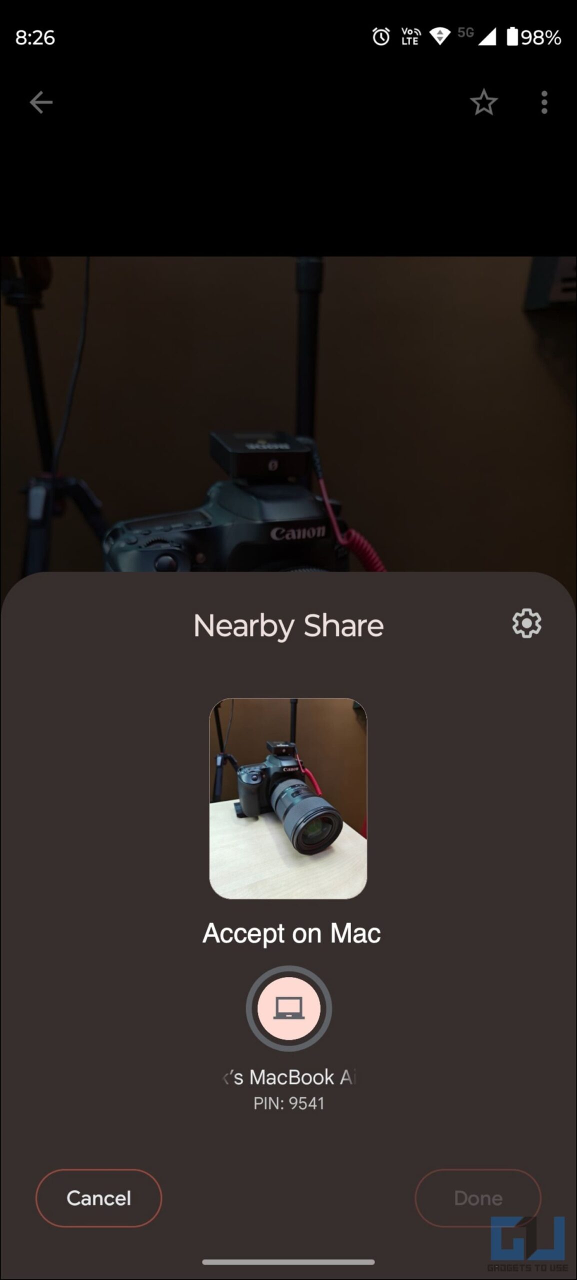 Share File from Android to Mac Using Nearby Share