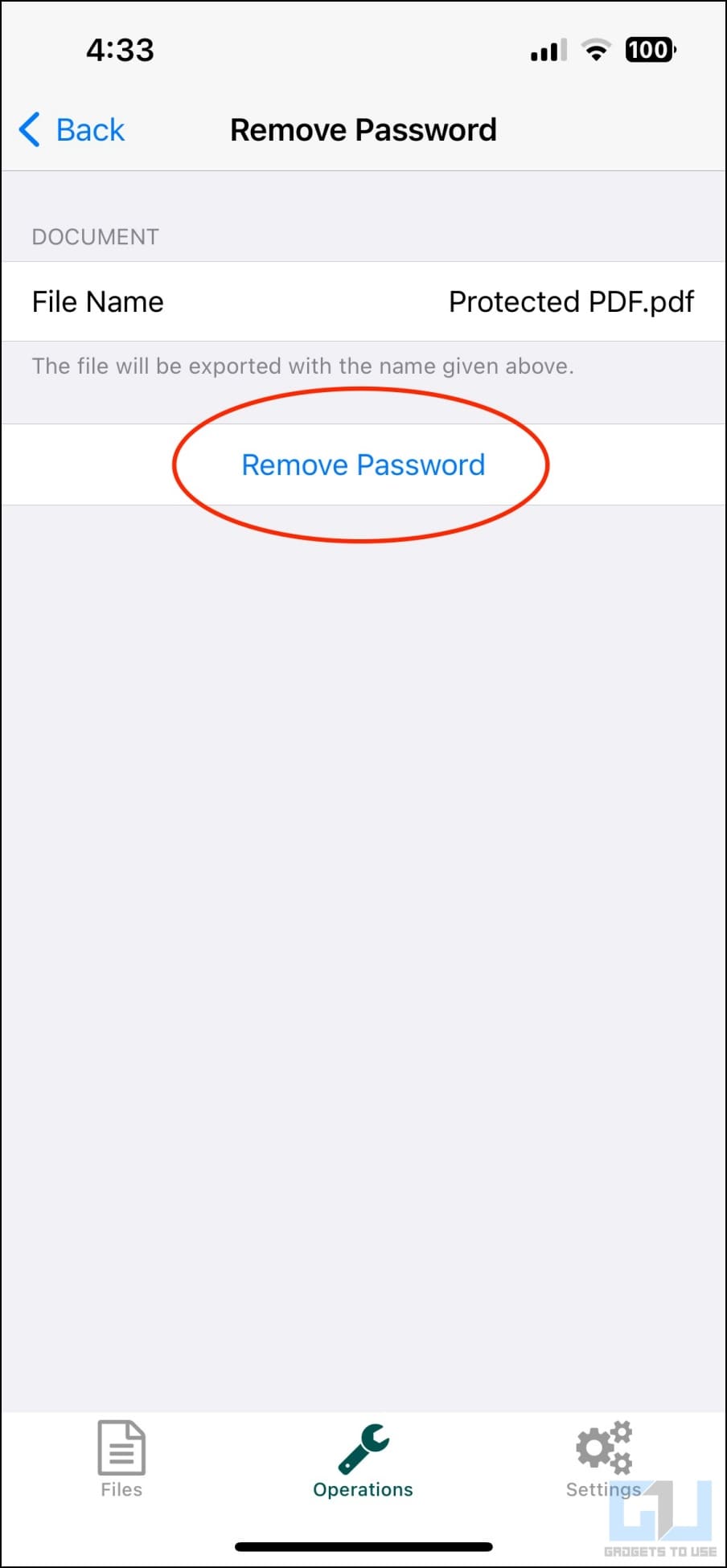 Remove Password Using PDF Tools on iPhone