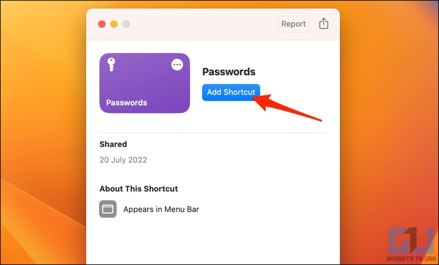 Apple Password Manager Shortcut on Mac