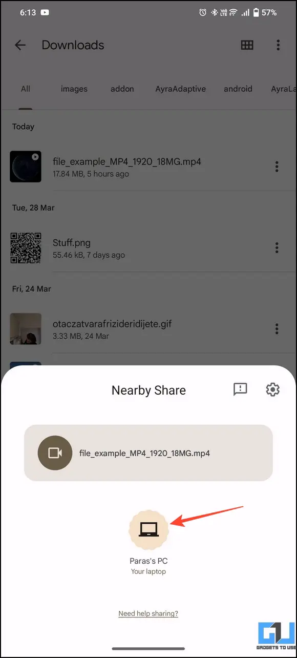 Use Nearby Share for Windows