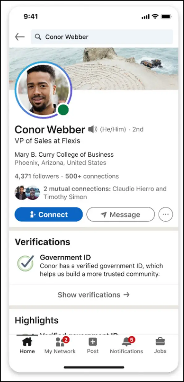 LinkedIn Profile Verification