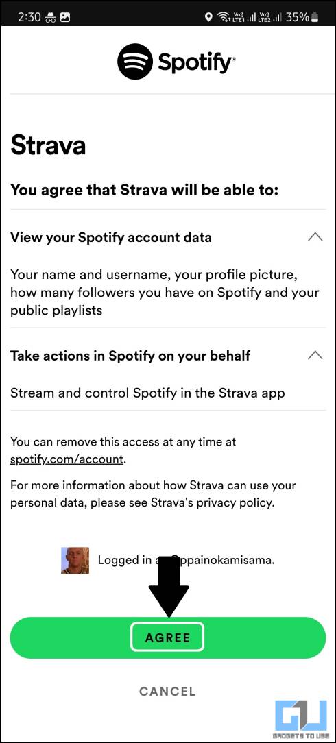 Connect spotify to strava