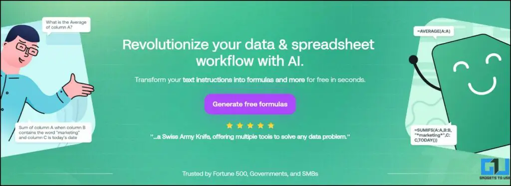 AI features to automate formula in Google Sheets