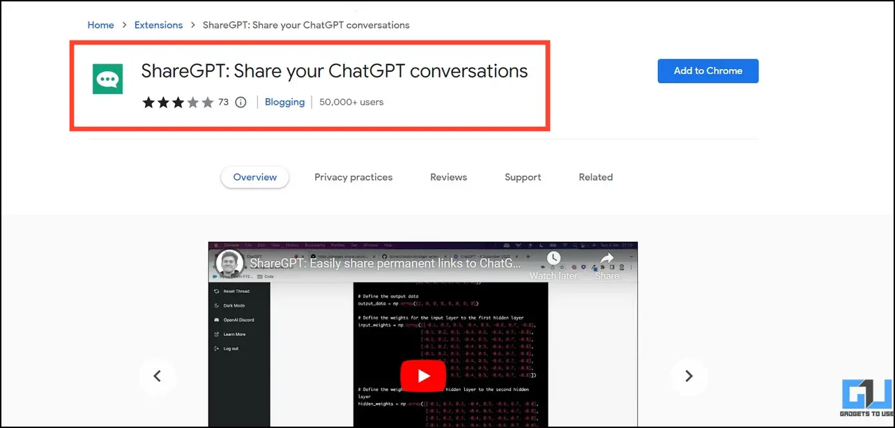 Share ChatGPT Responses