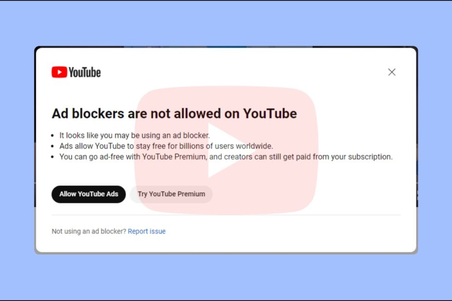 Bypass Ad blockers not allowed YouTube