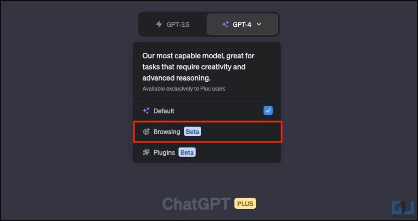 Browsing Feature in ChatGPT Plus