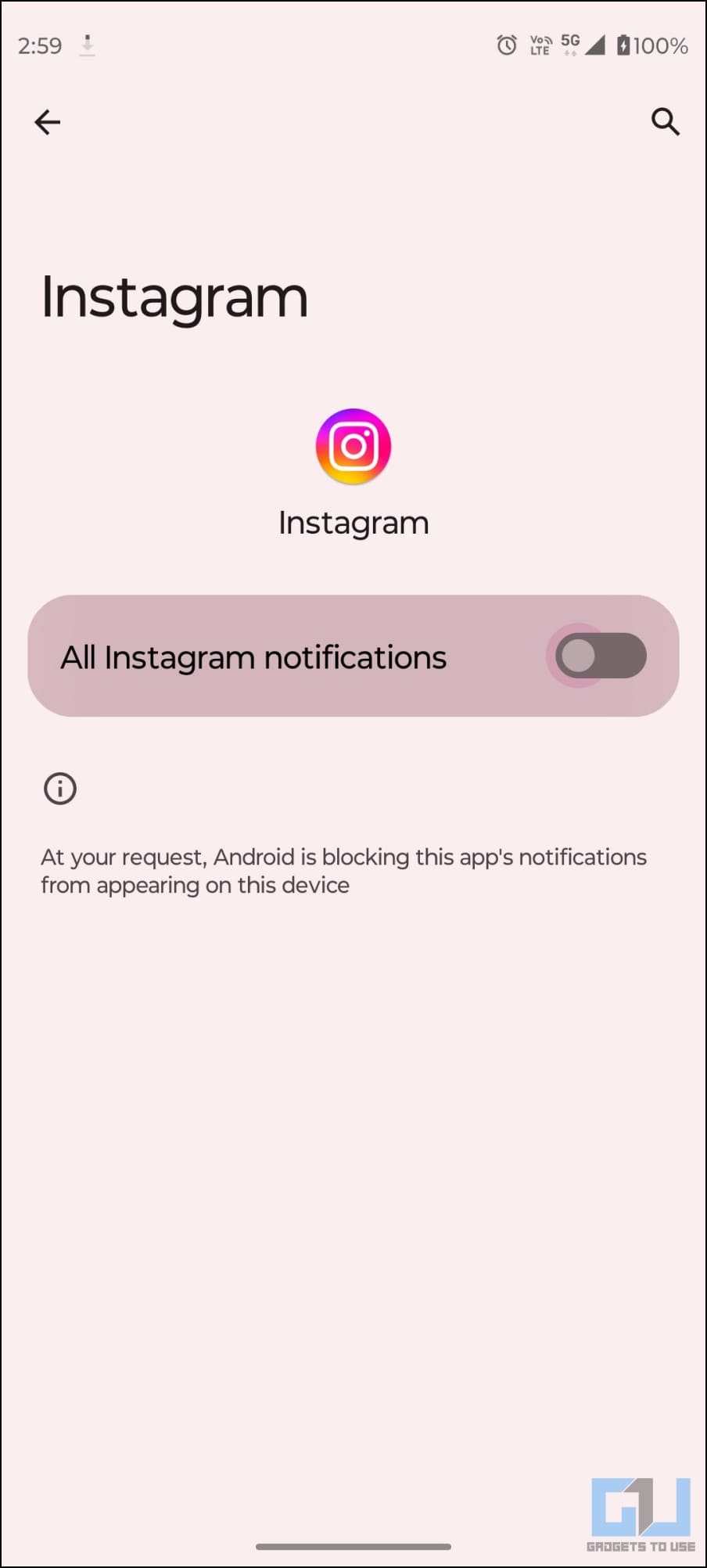Disable Instagram Notifications