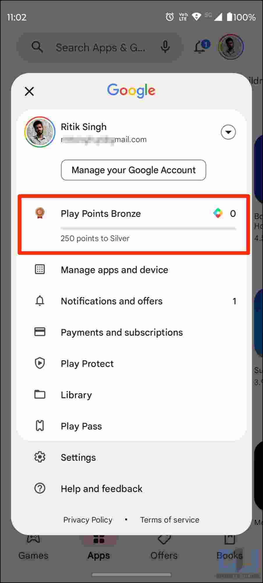 Disable Google Play Points