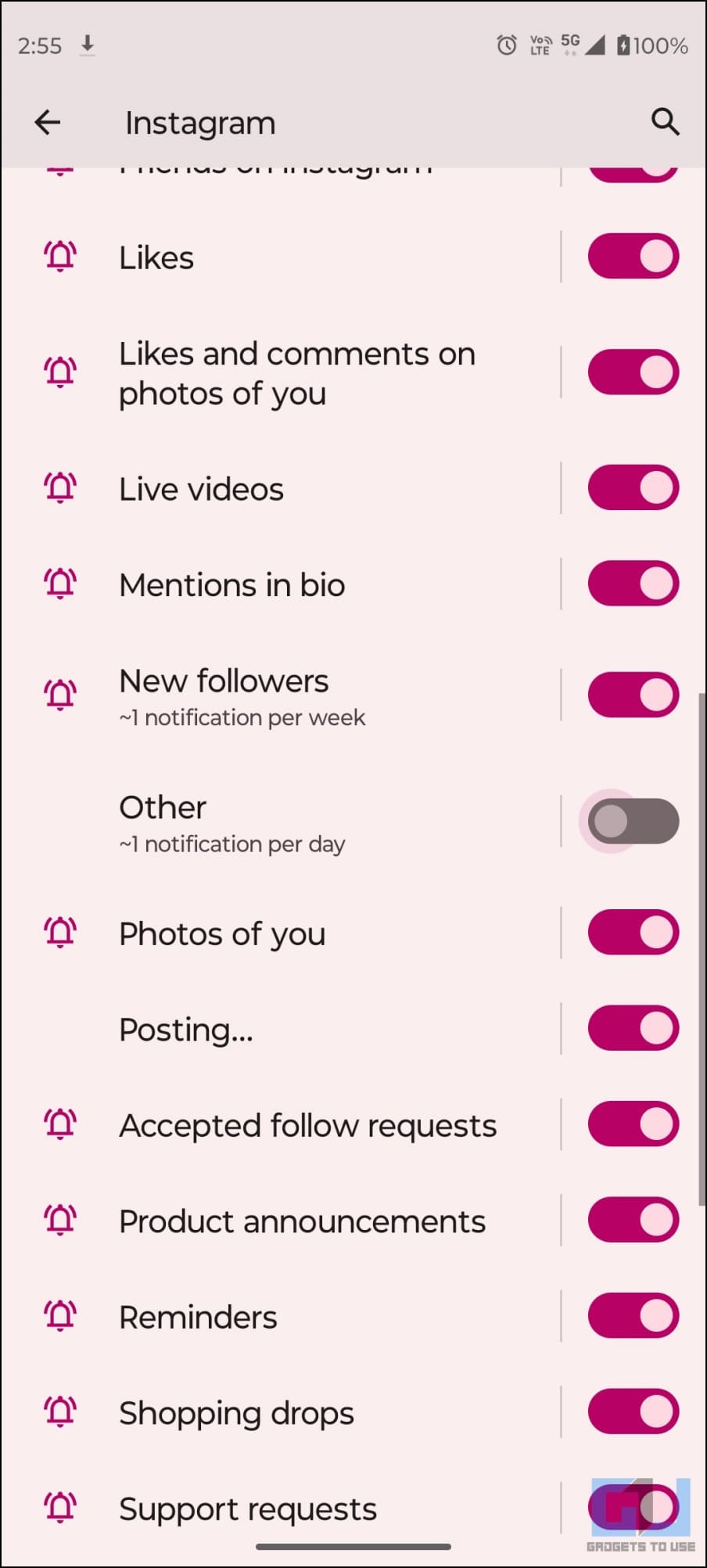 Disable Instagram Broadcast Invite Notifications