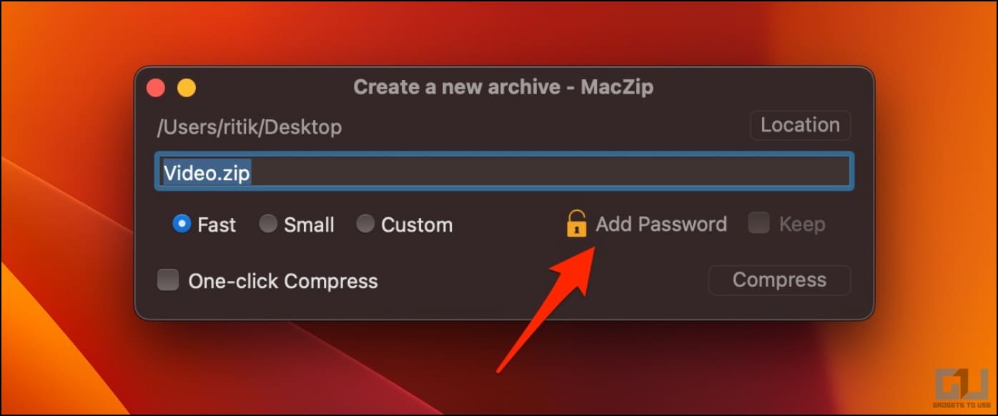 Create Encrypted Zip Archive using MacZip
