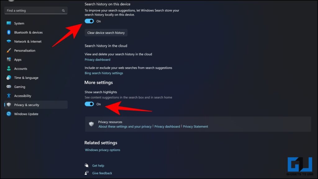disable windows search ads in windows 11