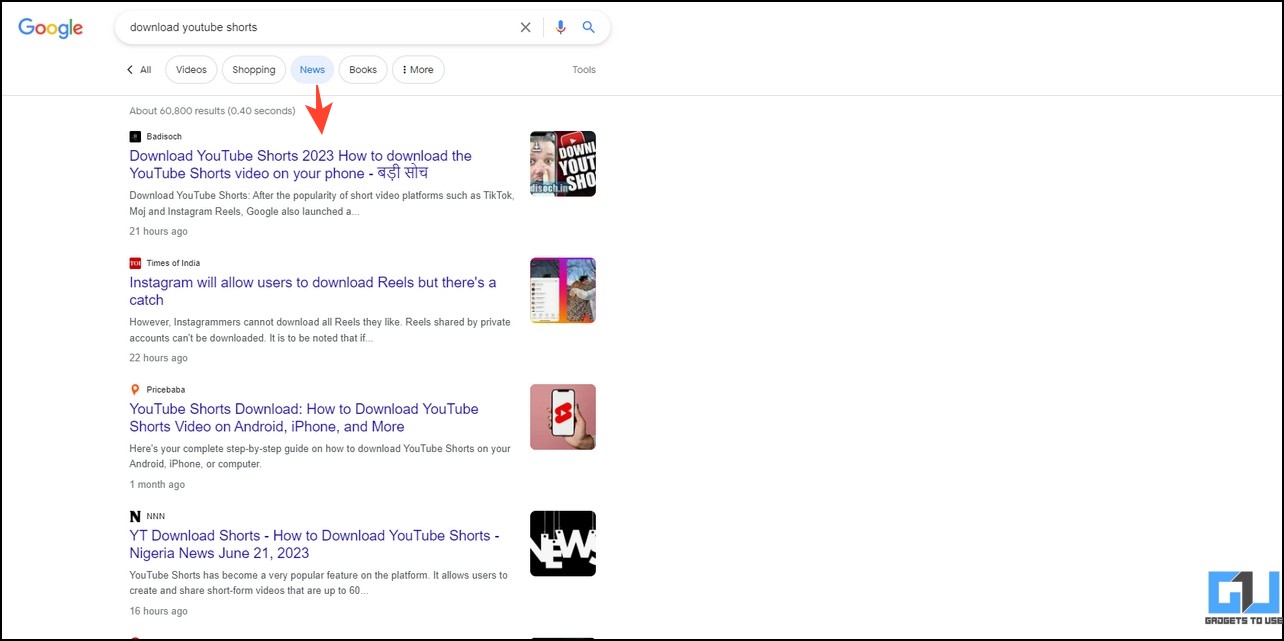 Remove YouTube Video Results