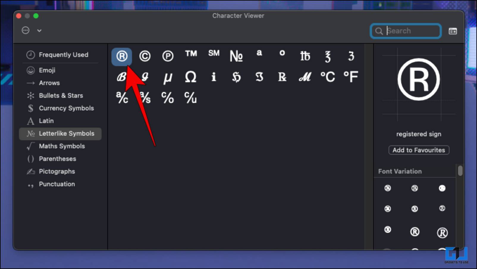Type Trademark Symbols on Mac and iPhone via Character Viewer