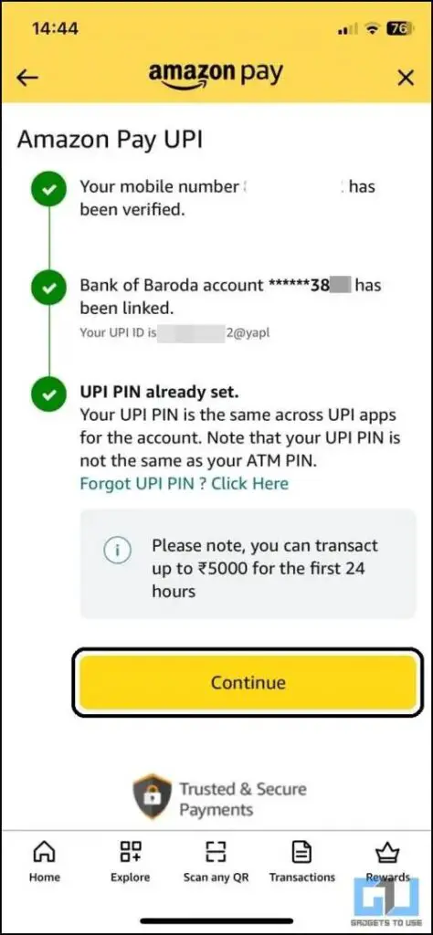 Deposit Rs. 2000 notes to Amazon Pay Balance