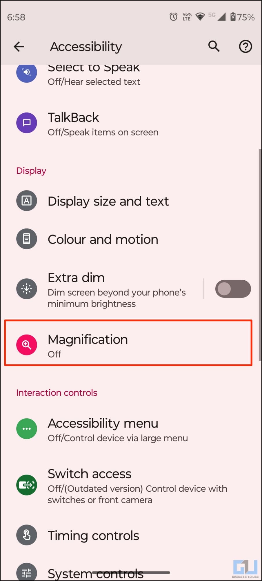 Enable Magnification Accessibility on Android