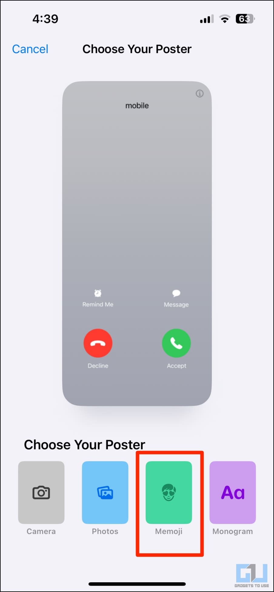 Create Memoji Contact Poster iOS 17