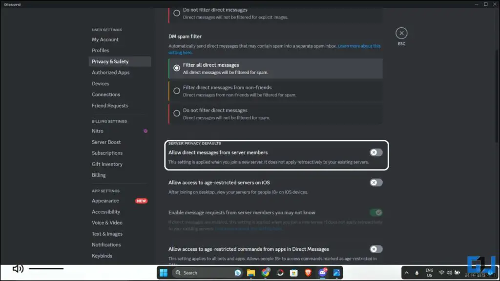 stop Discord Spam messages