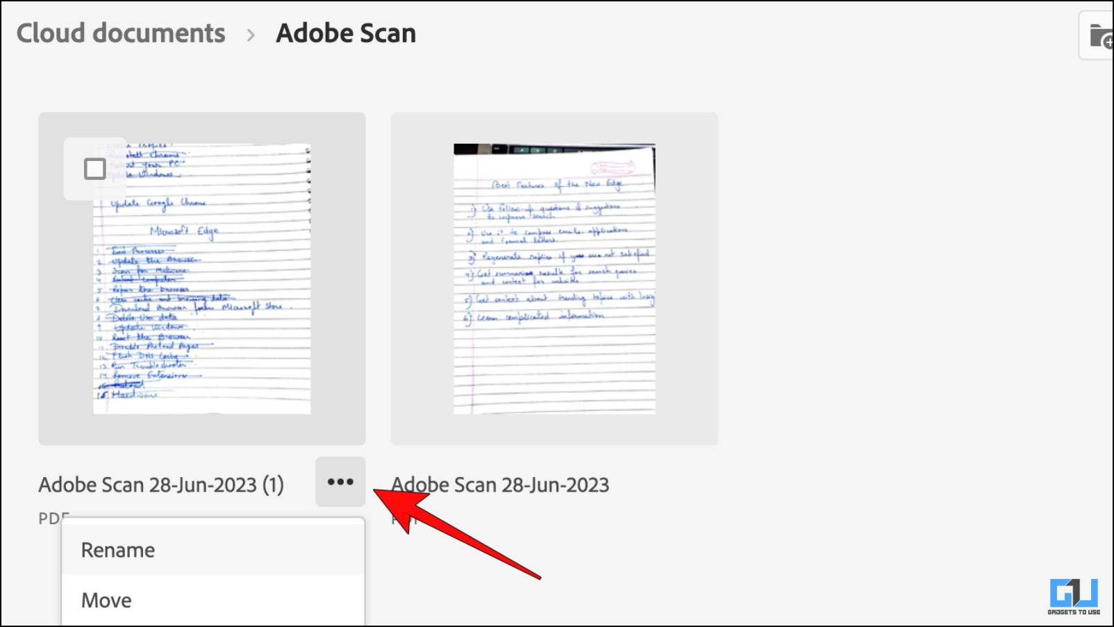 Export PDF in Adobe Scan for Free