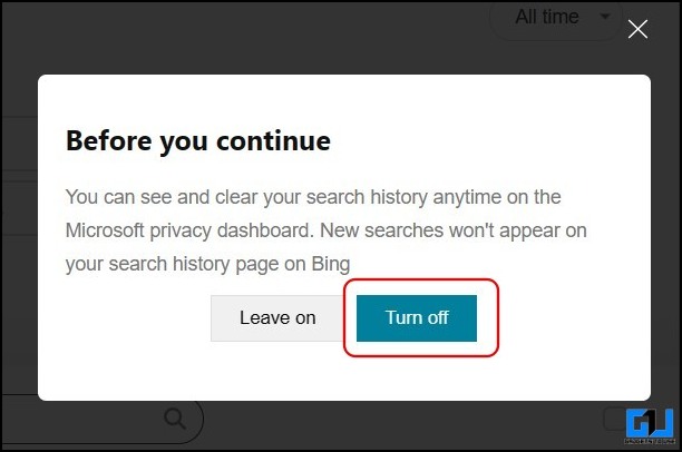 turn off and delete Bing AI Chat history
