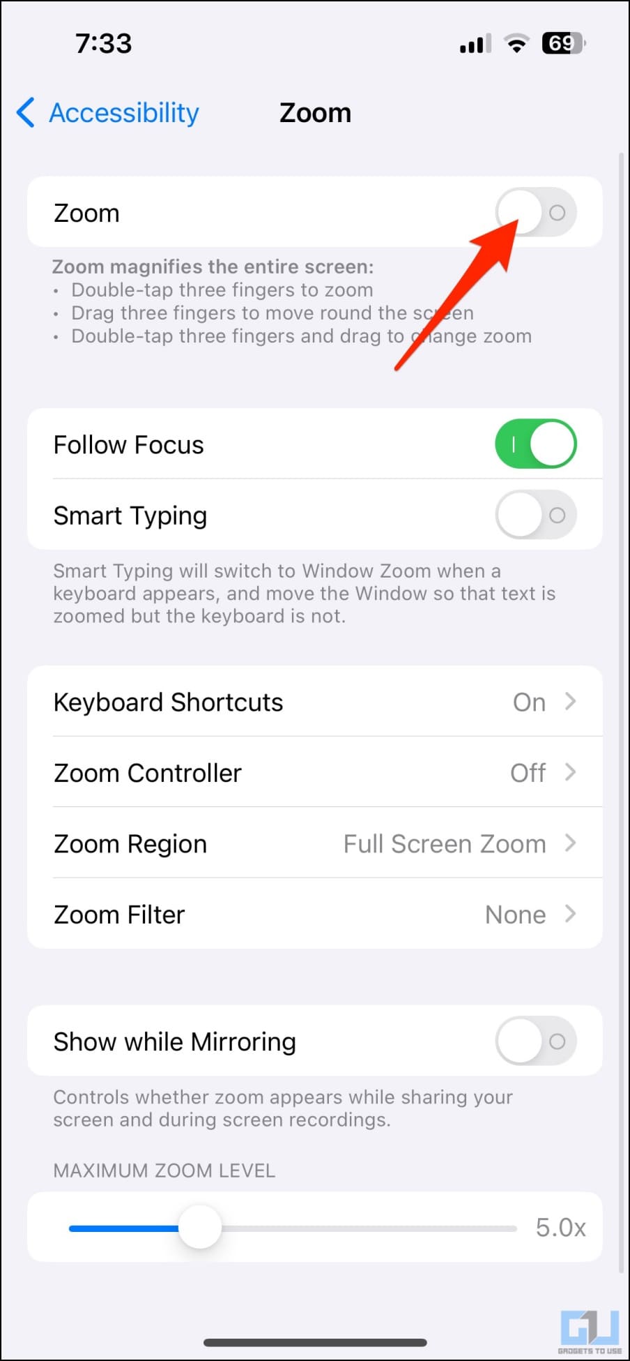 Enable Zoom Accessibility on iPhone