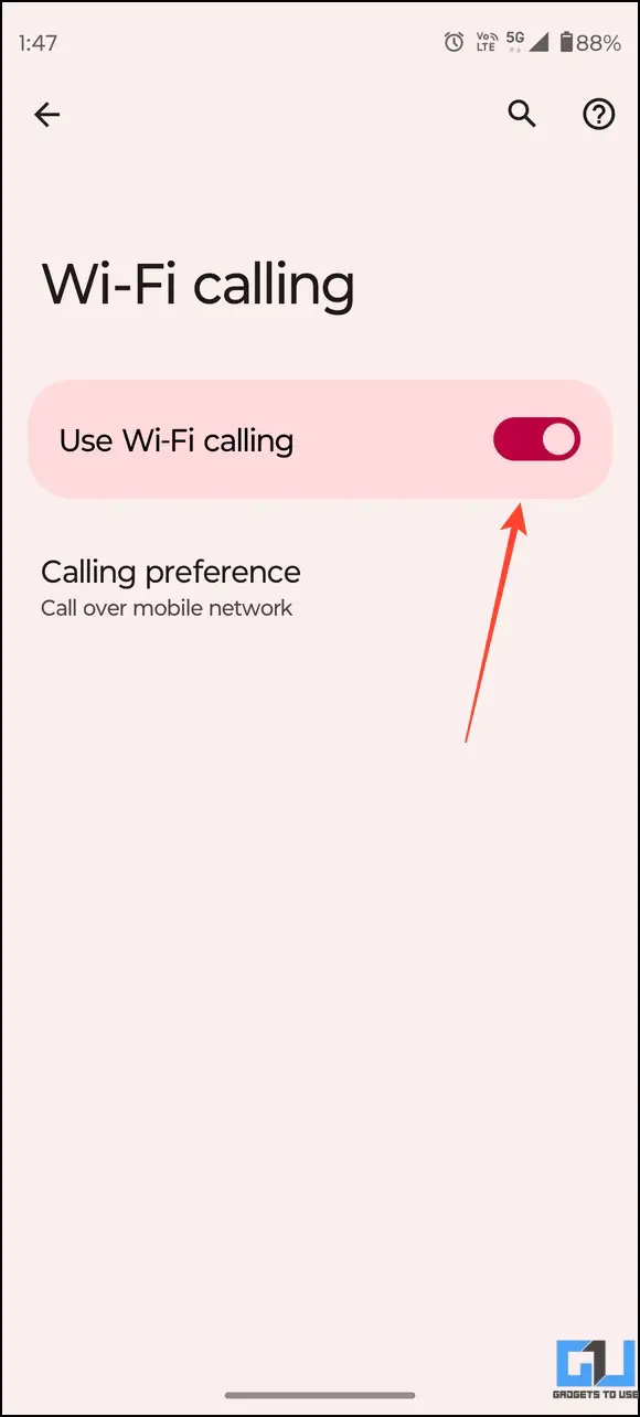 Turn Off WiFi Calling on Android mototrola