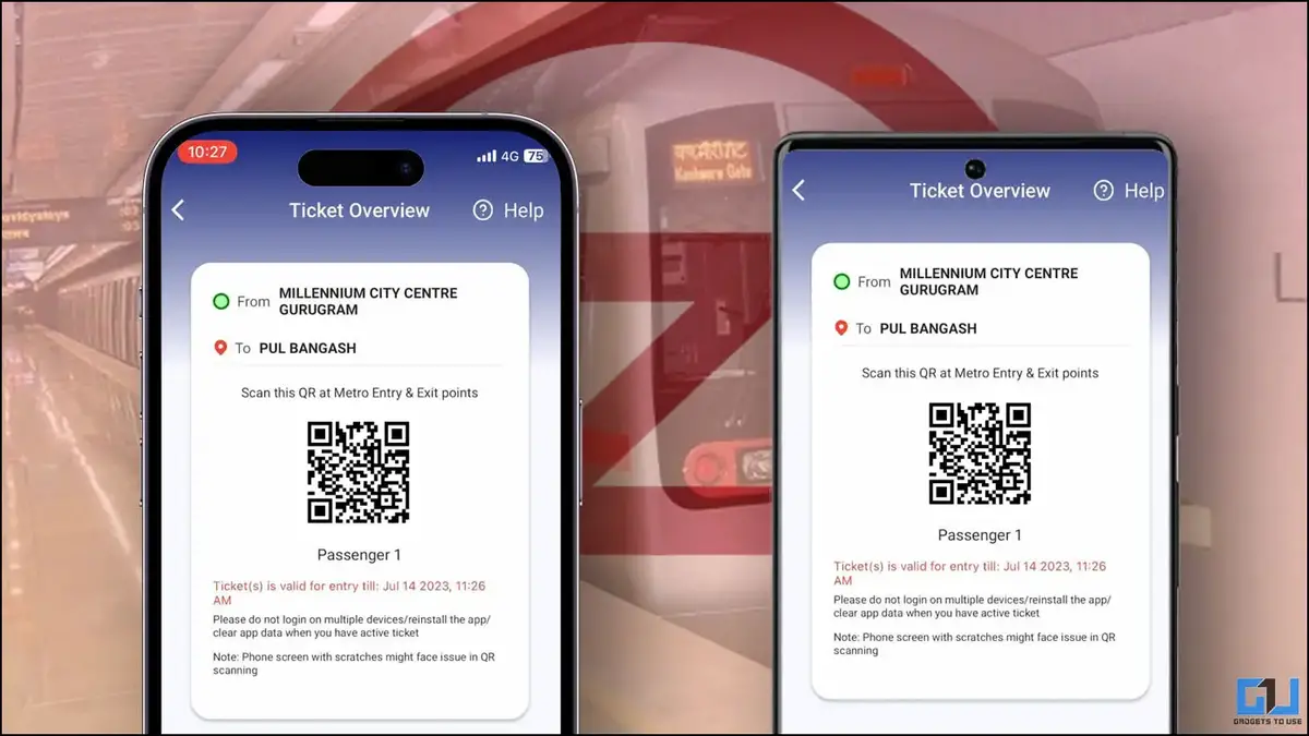 Delhi Metro app QR mobile app based ticket
