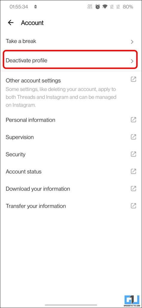 Threads App Tips to deactivate or delete account