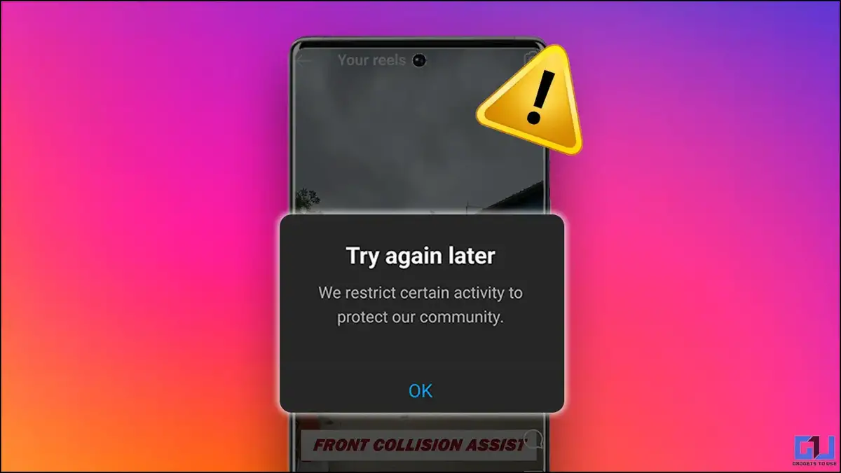 Fix Instagram we restrict certain activity to protect community error