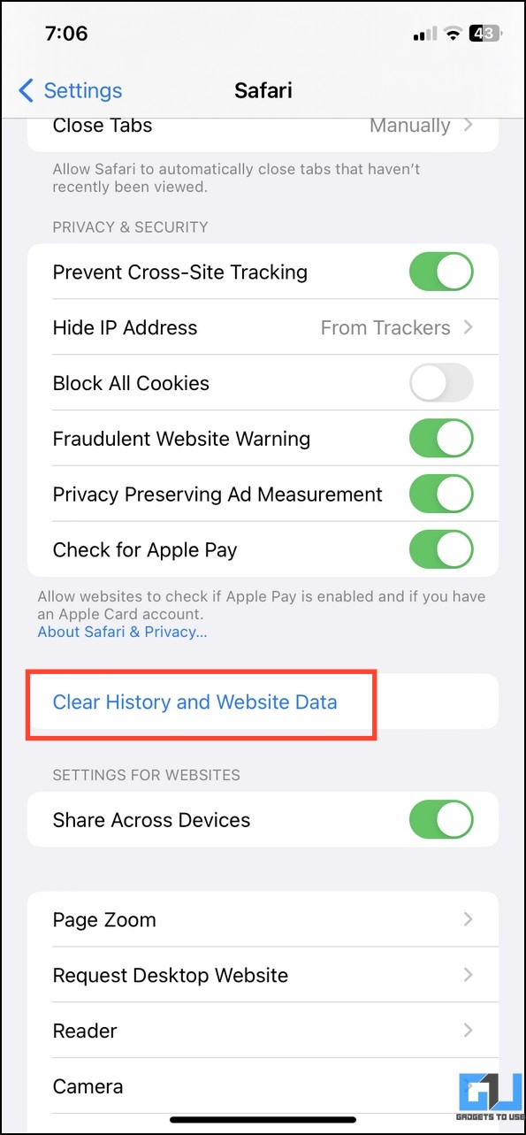 Clear smartphone DNS Cache iOS