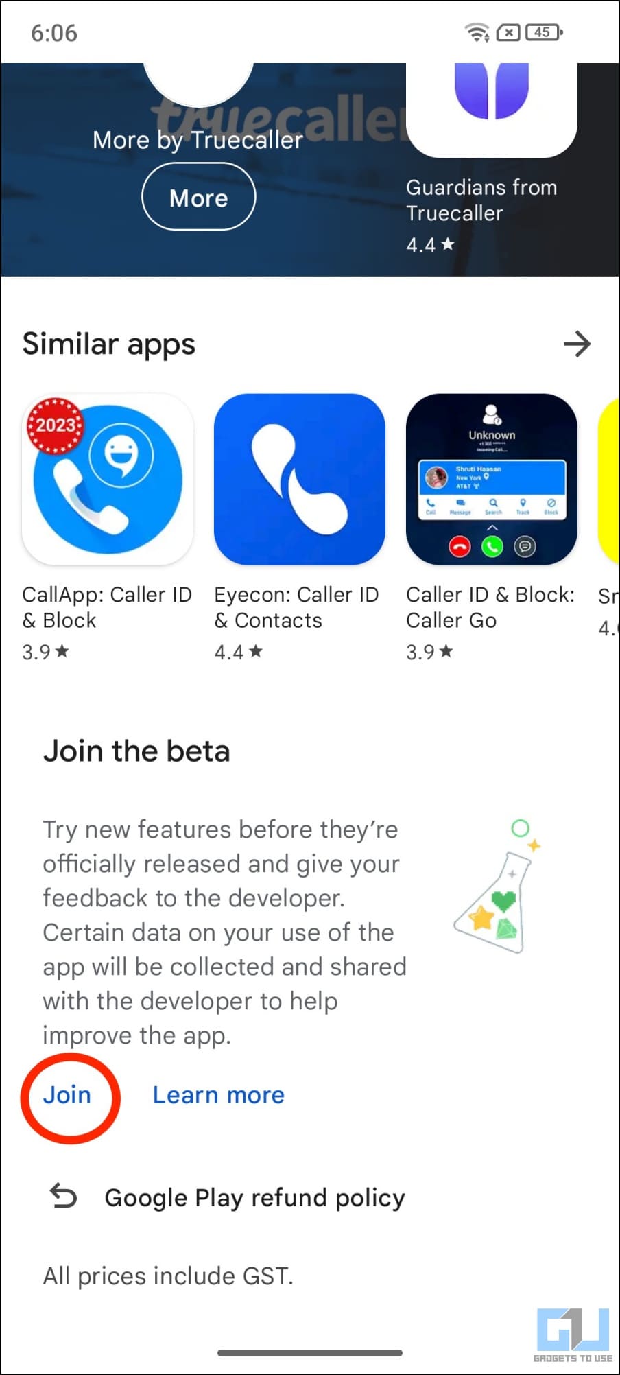 Enroll for Truecaller Beta on Play Store