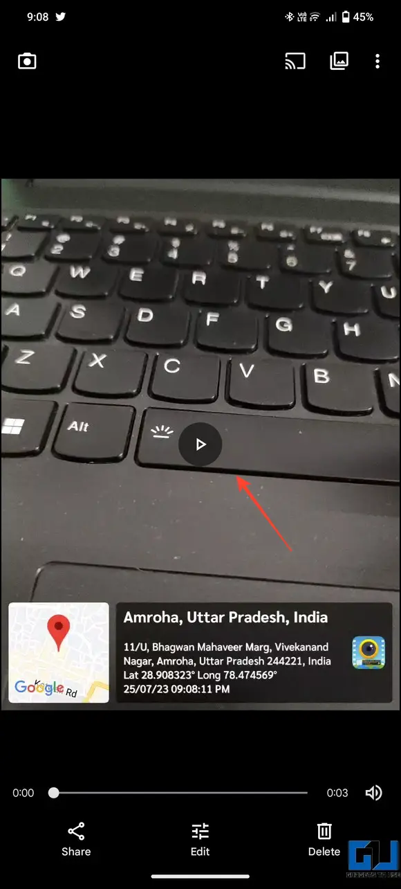 Add GPS location and time to Photos and Videos on Android